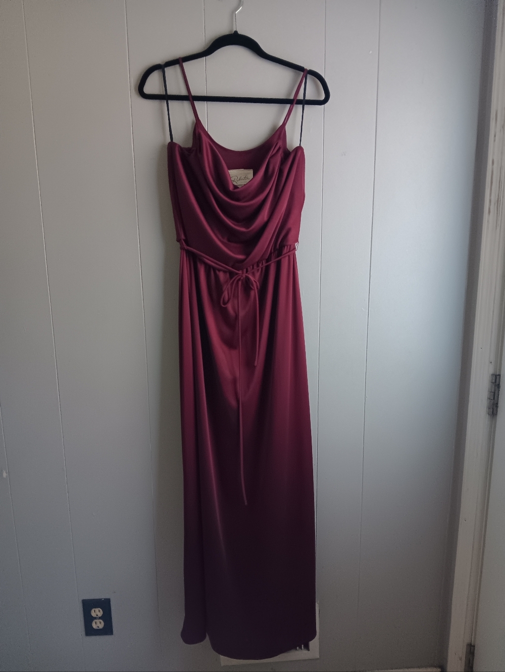 Roberta Elegant Burgundy Cowl Neck Slip Dress Vintage Size 13/14